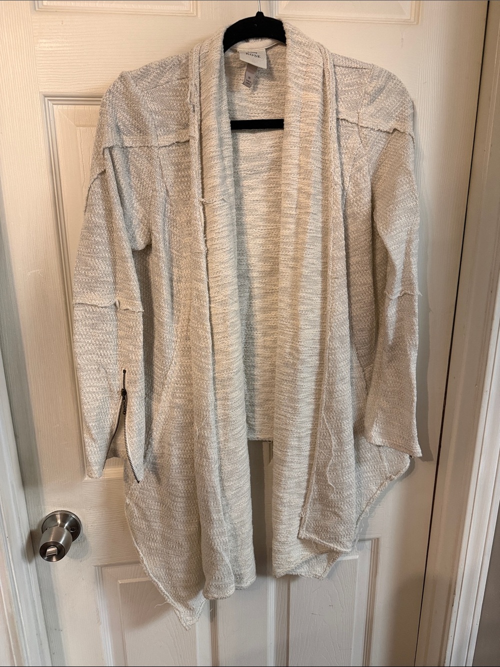 Knox Rose Cream Open-Front Knit Cardigan